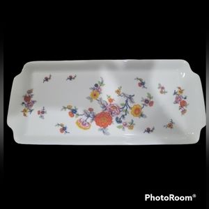 Porcelain painted floral decorative tray Germany